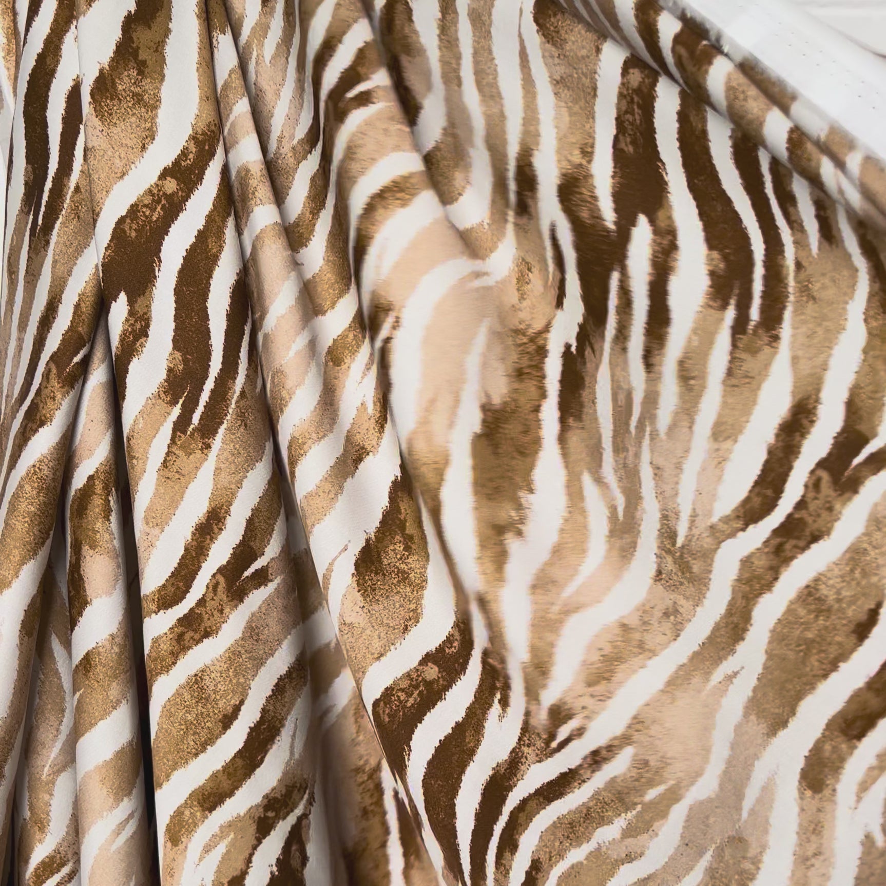 Lyocell Toasted Tiger Brown Animal Print Little Johnny Dress Fabric Video