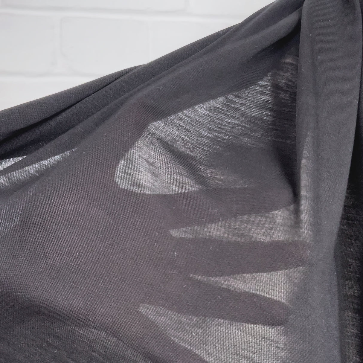 Seacell Jersey Black Plain Knitted Stretch TShirt Fabric Video