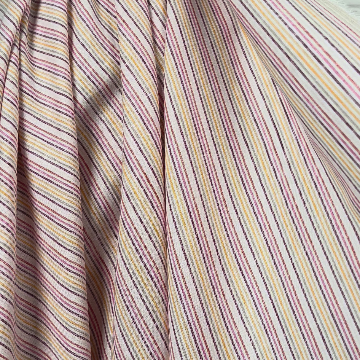 Viscose Linen Blend Pink Stripe Fabric Helter Skelter Candyfloss Video