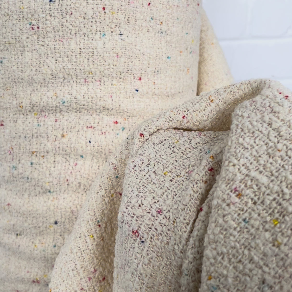 Confetti Wool Bouclé Coating Fabric All Season Wool Tweed Video