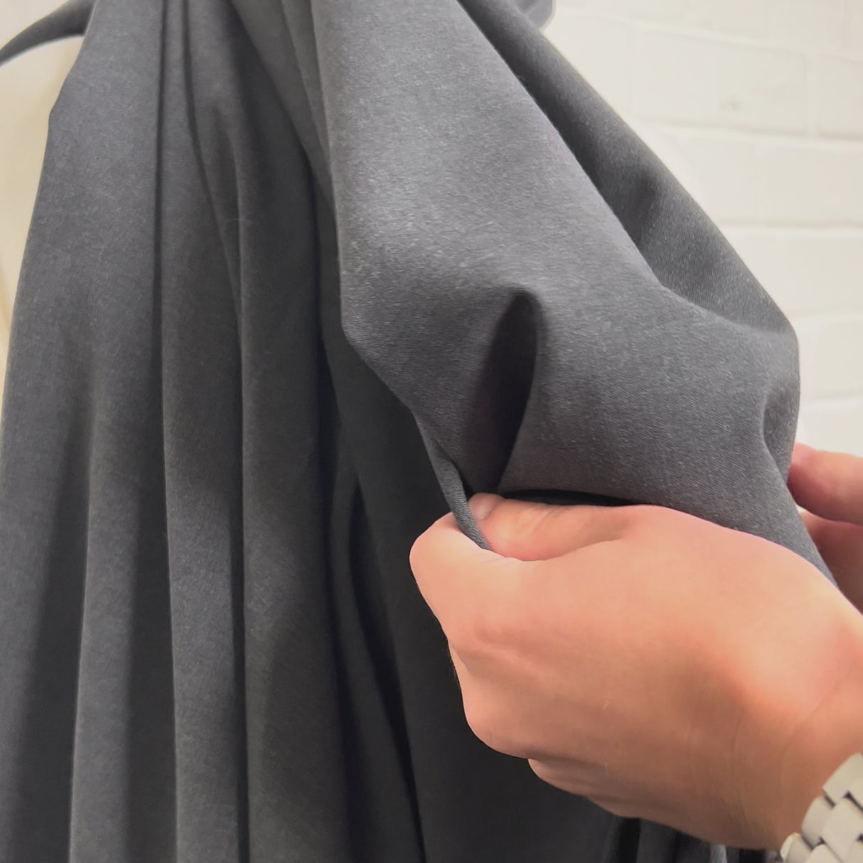 British Wool Elastane Blend Stretch Suiting Fabric Grey Matters Video