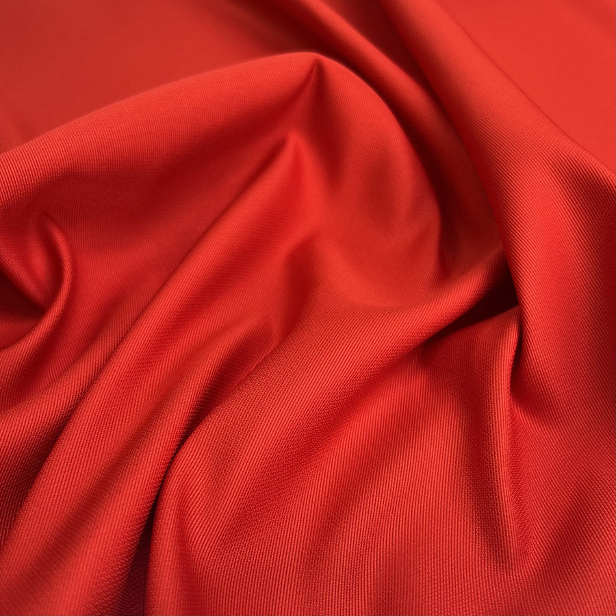 Primary Polyester Red Grosgrain Woven Dress Fabric