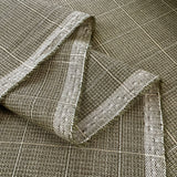 Prime Time Check Beige Green Wool Suiting Fabric Fold
