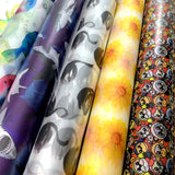 Printed Pu Polyurethane Fish Shark Swan Flower Monkey Coat Bag Material Group2