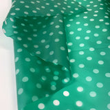 Printed Pu Polyurethane Polka Green Fabric Cu2