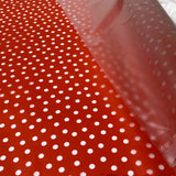 Printed Pu Polyurethane Polka Red Fabric Cu