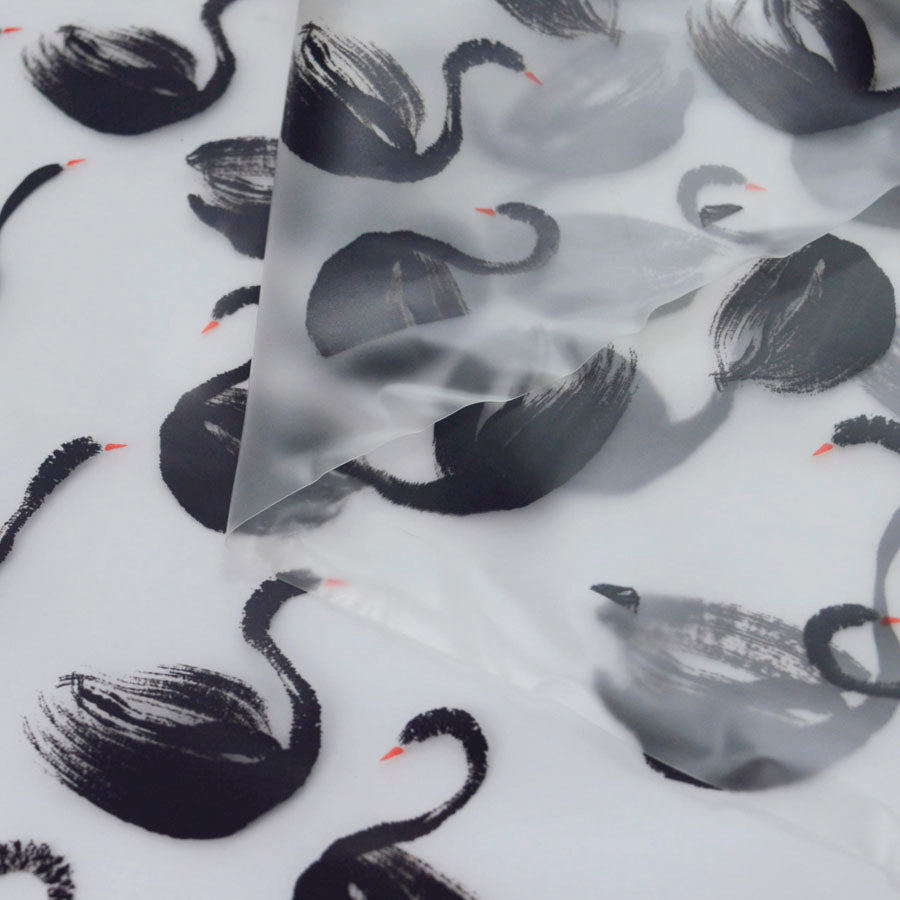 Printed Pu Polyurethane Swan Coat Bag Material Cu
