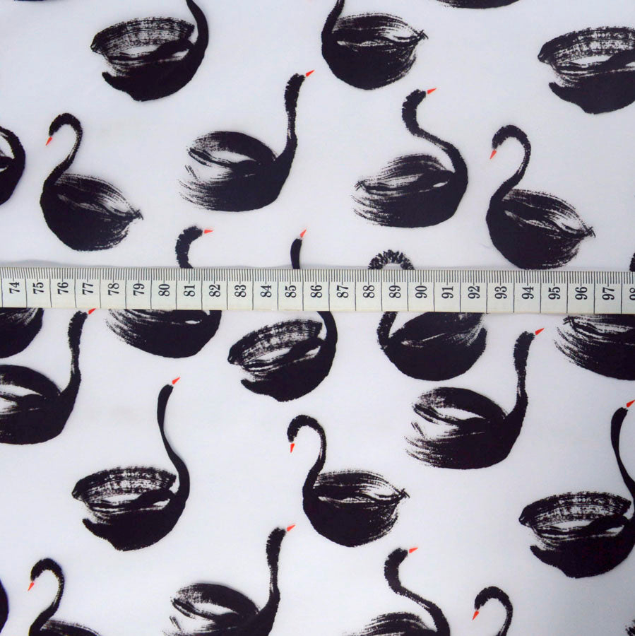 Printed Pu Polyurethane Swan Coat Bag Material S