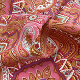 Printed Canvas Jo Pink Paisley Patterned Cotton Duck Fabric