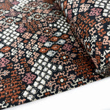 Printed Cotton Fabric Black Terra Rudiments Mocca Bolt