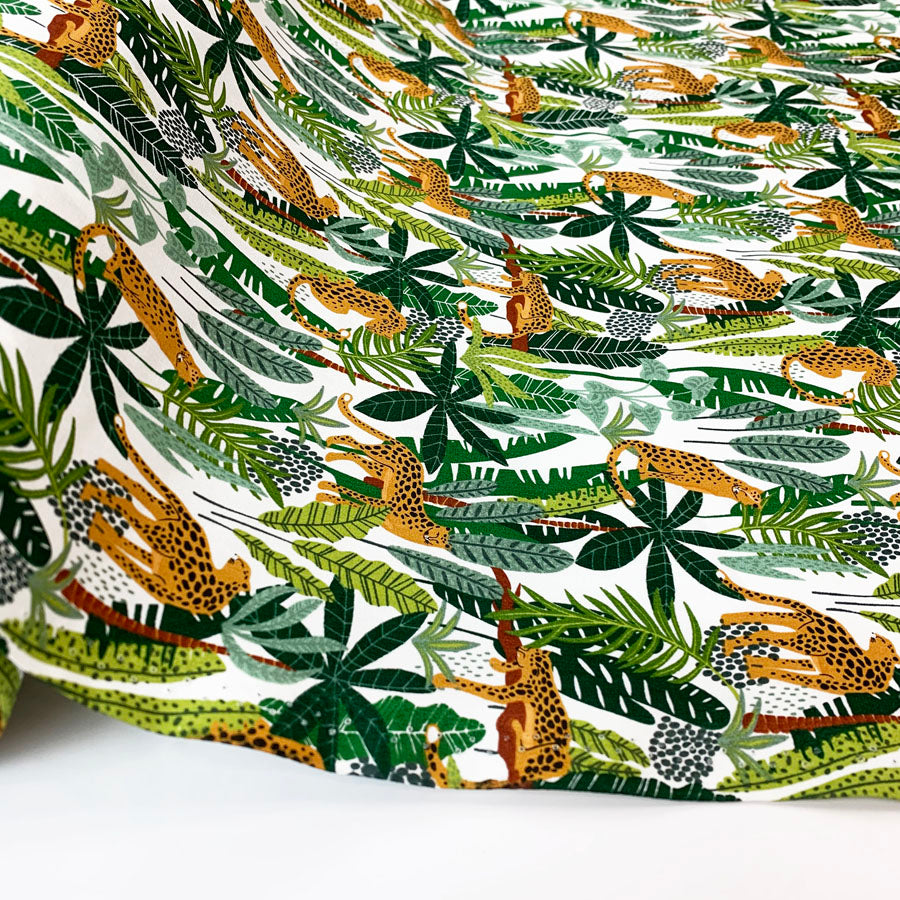 Printed Cotton Poplin Rh Jungle Leopard Fabric Roll