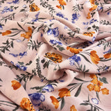 Printed Georgette Amy Pink Floral Polyester Dress Fabric