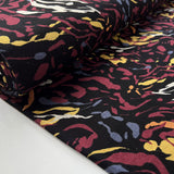 Printed Ponte Lava Flow Red Black Polyester Viscose Abstract Print Dress Fabric Bolt