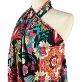 Printed Voile Lotus Neon Floral Cotton Rayon Printed Dress Fabric Side