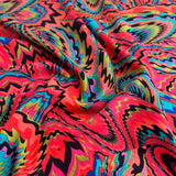 Printed Voile Tripping Red Cotton Rayon Multicoloured Paisley Woven Dress Fabric