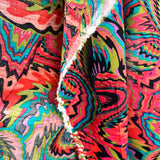 Printed Voile Tripping Red Cotton Rayon Multicoloured Paisley Woven Dress Fabric Fold