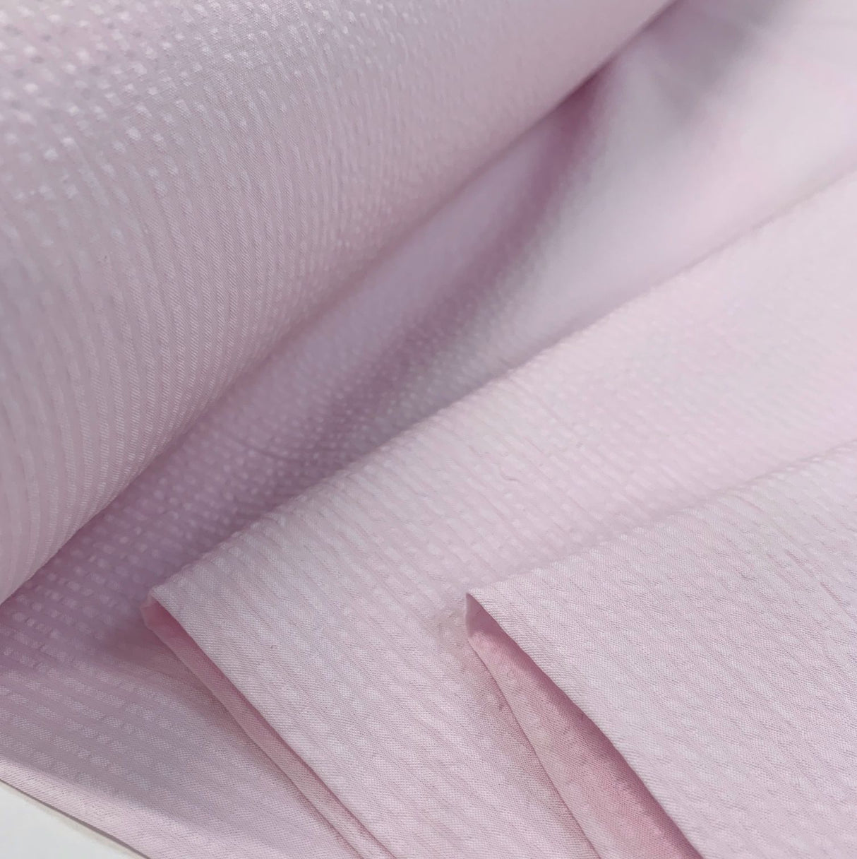 Proper Seersucker Tiny Pink Cotton Pink Fabric Cu