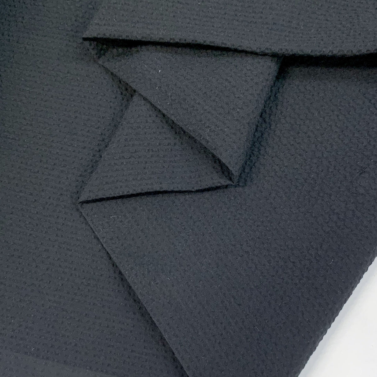 Proper Seersucker Tiny Woven Black Cotton Blue
