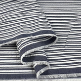 Proper Seersucker Indigo Stripe Cotton White Woven Dress Fabric Fold
