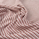 Proper Seersucker Red Stripe Cotton White Woven Dress Fabric