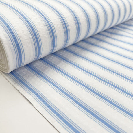 Proper Seersucker Summer Sky Stripe Cotton White Blue Puckered Dress Fabric Bolt Bfab2Db8 C130 4430 A952 C6C529Fe3544