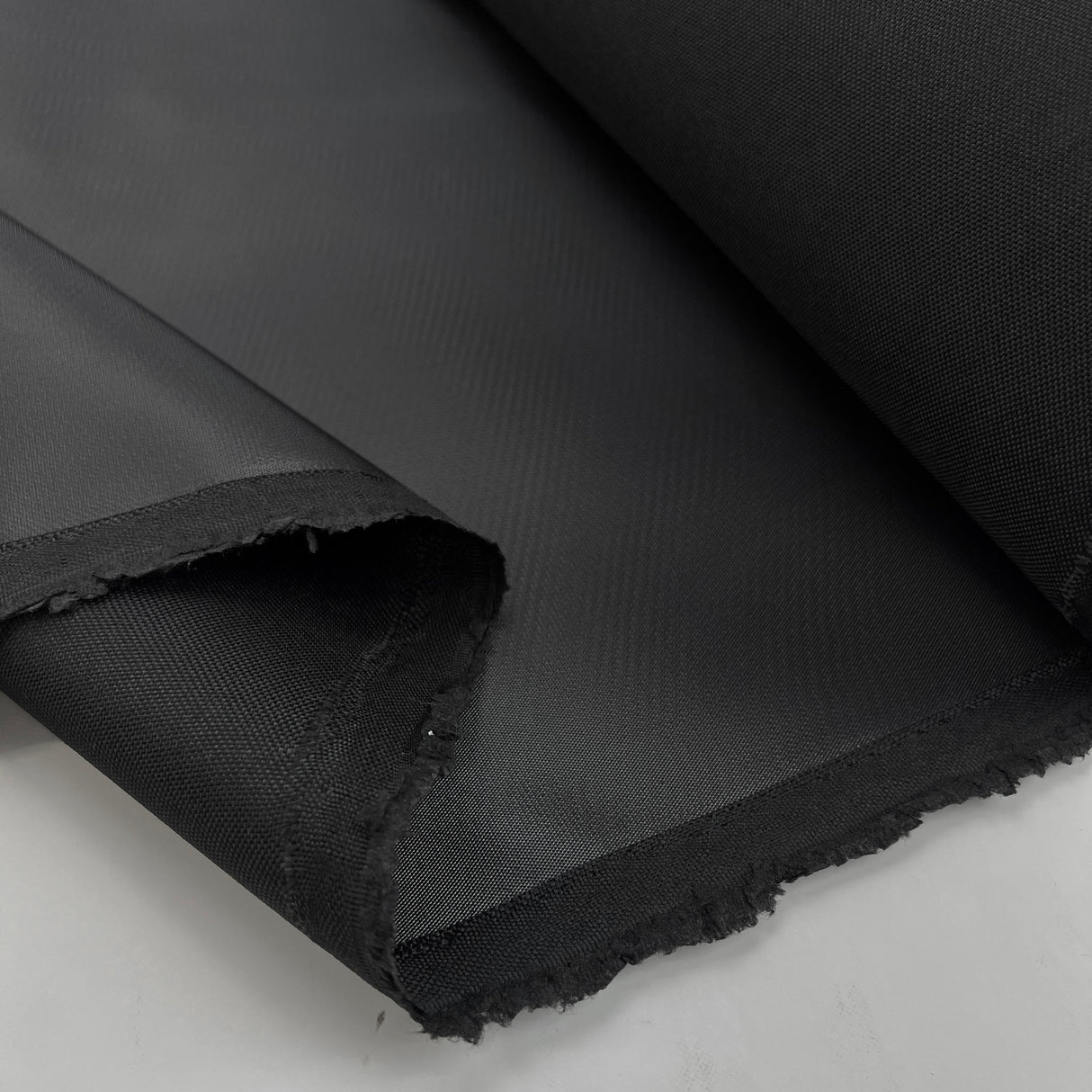 Pu Coated Outdoor Heavy Water Resistant Canvas Fabric Black Fold