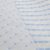 Puff Sleeves White Fine Cotton Lawn With Woven Satin Stripes Rvr
