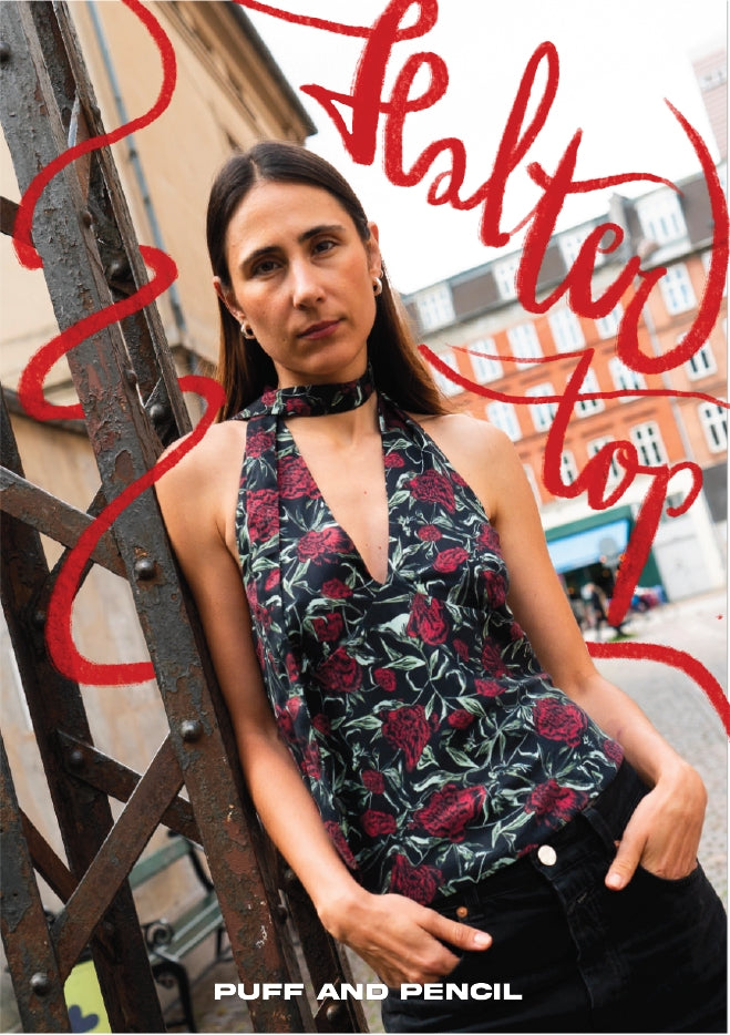 Puff and pencil halter top sewing pattern cover
