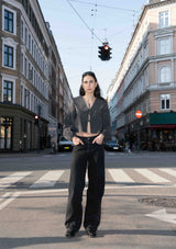 Puff pencil tie blouse lantern sleeve 2