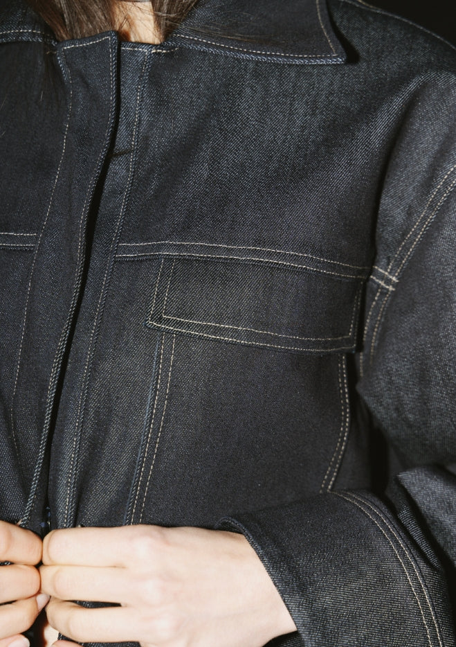 Puff pencil topstitch vest box sleeves 5