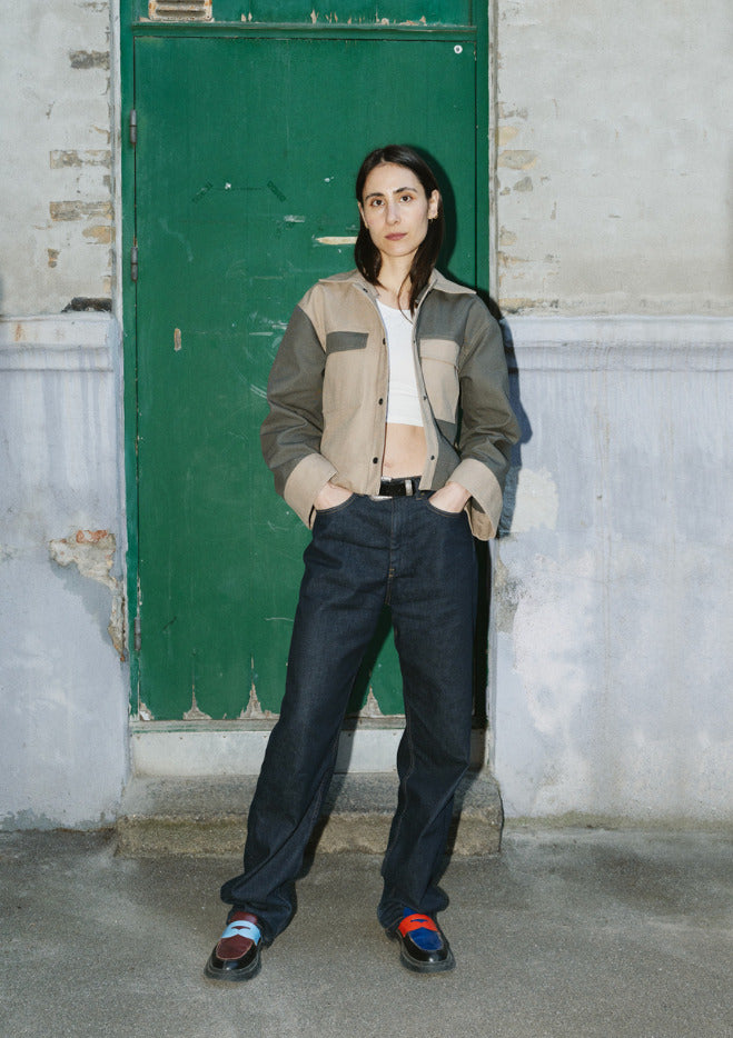 Puff pencil topstitch vest box sleeves 9