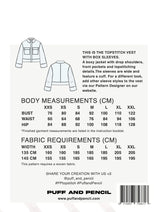 Puff pencil topstitch vest box sleeves back