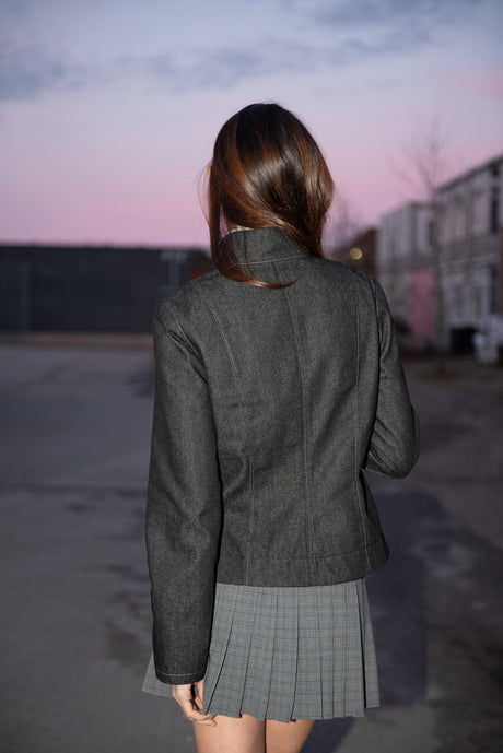 Puff pencil zip vest basic sleeves pattern 7
