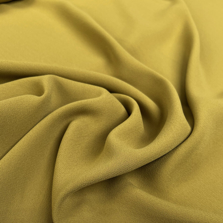 Punch Chartreuse Polyester Midweight Satin Backed Crepe Dress Fabric