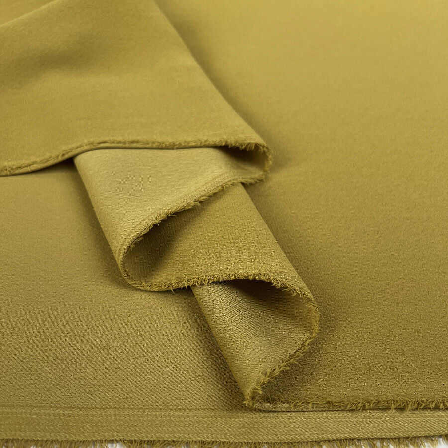Punch Chartreuse Polyester Midweight Satin Backed Crepe Dress Fabric Fold