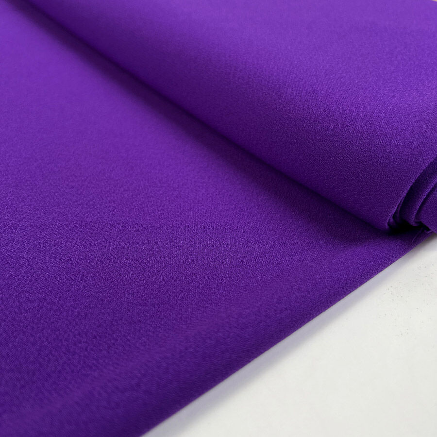 Punch Purple Polyester Midweight Satin Backed Crepe Dress Fabric Bolt