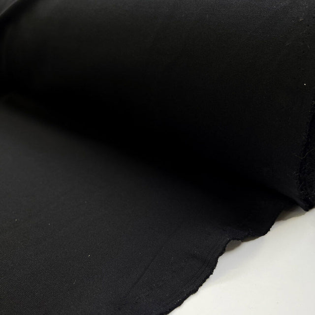 Punto Milano Black Viscose Elastane Rib Stretch Knit Trouser Fabric Roll