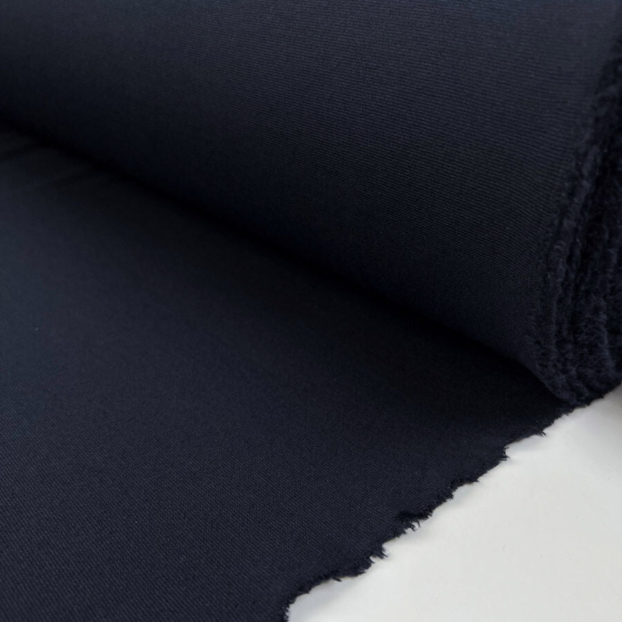 Punto Milano Navy Viscose Elastane Knit Ribbed Jersey Fabric Roll