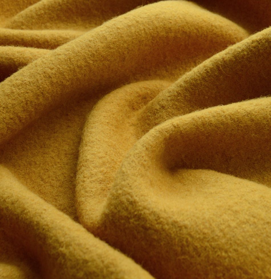 Pure Luxury Boiled Wool Fabric Mustard Cu1
