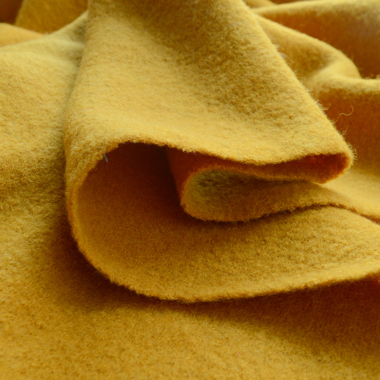 Pure Luxury Boiled Wool Fabric Mustard Cu3