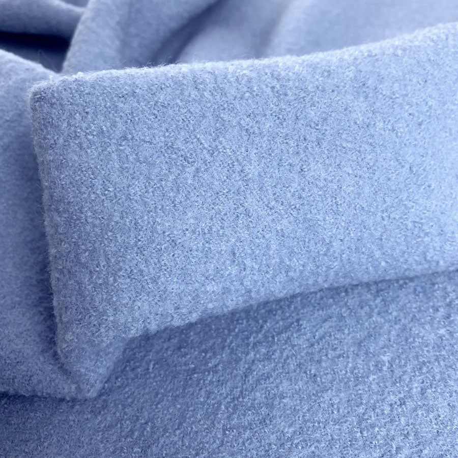 Pure Luxury Boiled Wool Pale Blue Boiled Wool Cloth Material Fabric Drape Close Up Fabric Photo
