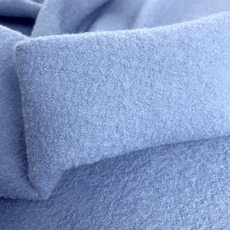 Pure Luxury Boiled Wool Pale Blue Boiled Wool Cloth Material Fabric Drape Close Up Fabric Photo
