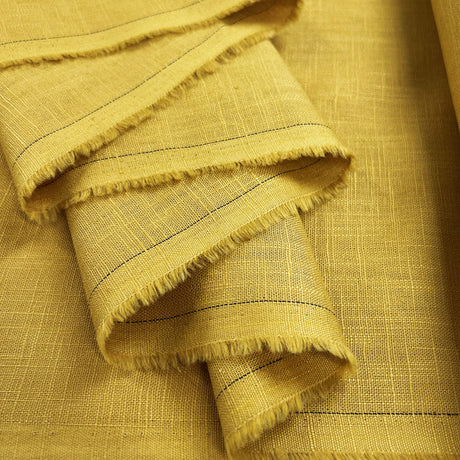 Pure Linen Gold Dressmaking Fabric Fold
