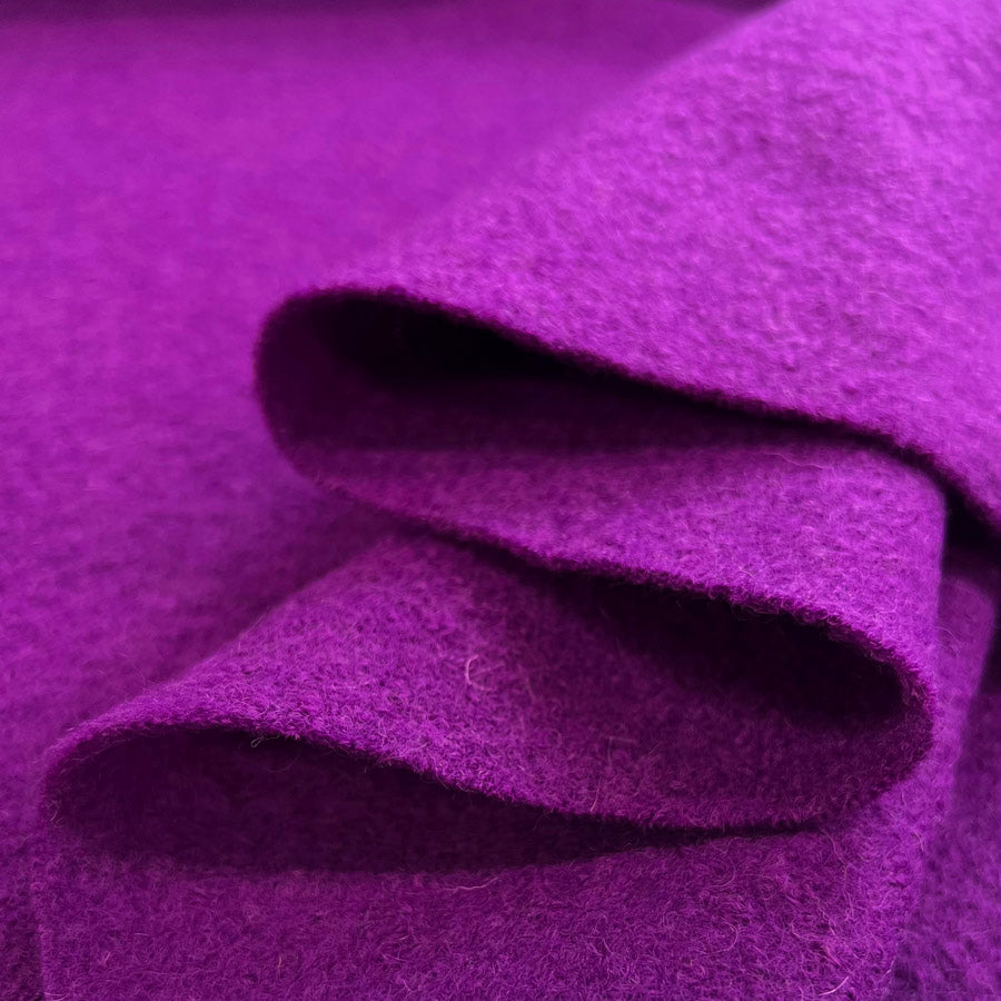 Pure Luxury Australian New Boiled Wool Fuchsia Pink Fabric Fold