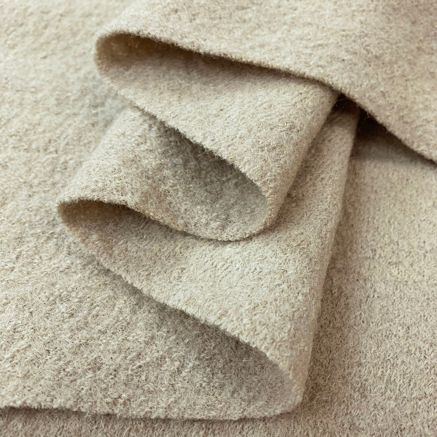 Pure Luxury Boiled Wool Beige Stone Close Fold