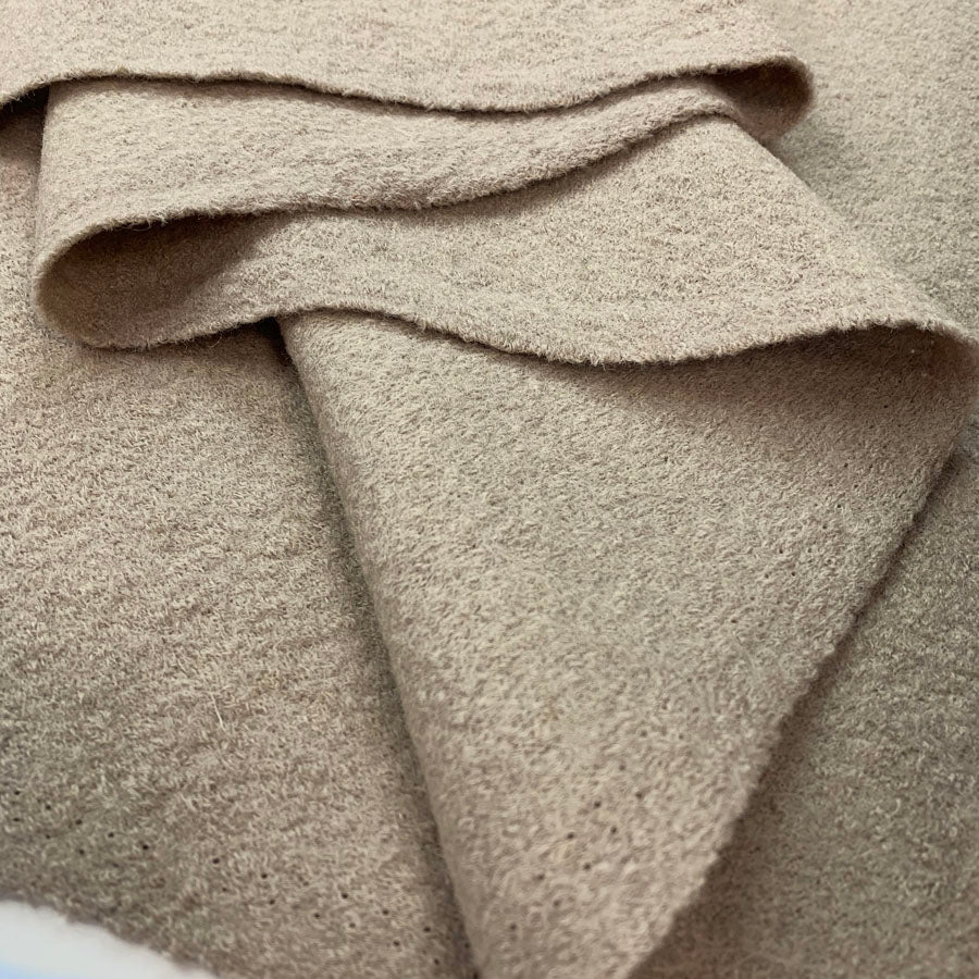 Pure Luxury Boiled Wool Beige Stone Fold