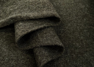Pure Luxury Boiled Wool Dark Green Khaki Coating Fabric Fold