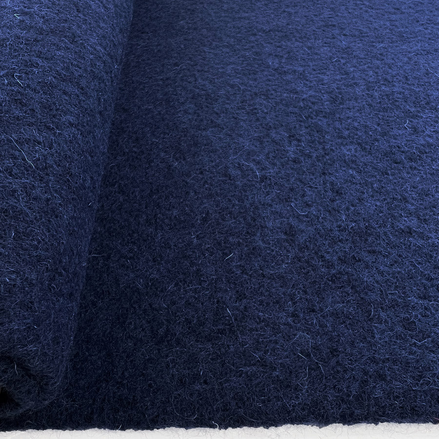 Pure Luxury Boiled Wool Fabric Navy Royal Marine Bolt