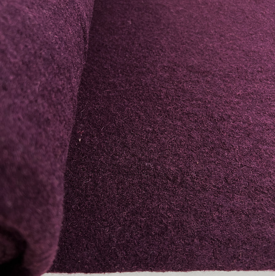 Pure Luxury Boiled Wool Fabric Purple Plum Bolt