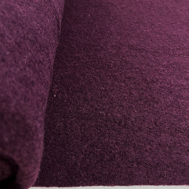 Pure Luxury Boiled Wool Fabric Purple Plum Bolt